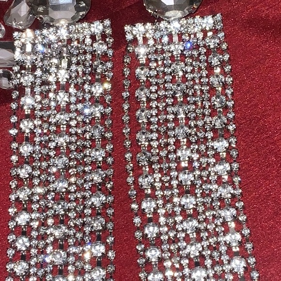 6/$20 Long Rhinestones Earrings - Picture 4 of 6